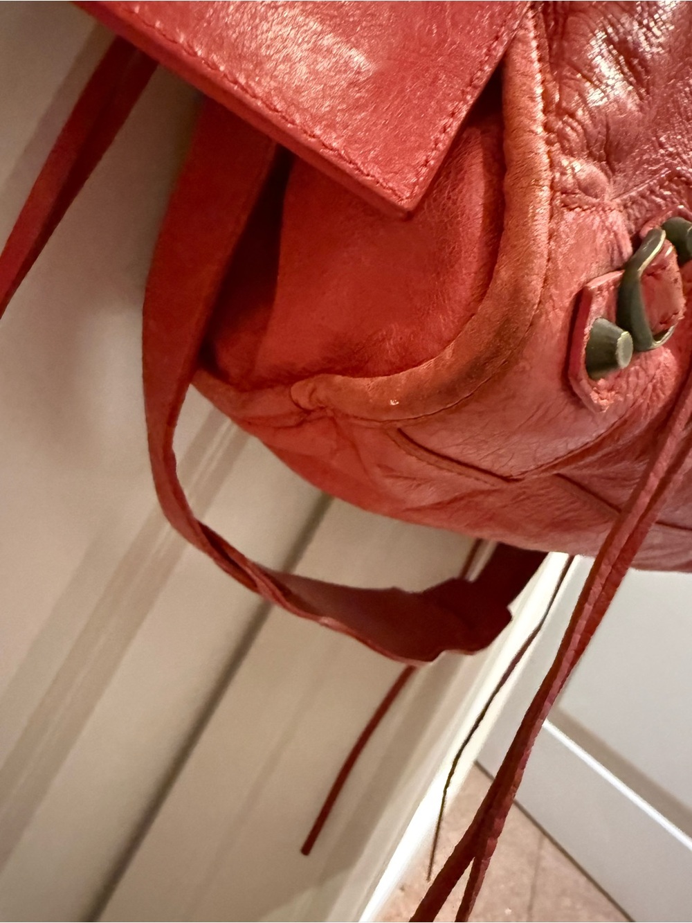 Authentic Balenciaga Red City Bag - Picture 3 of 9